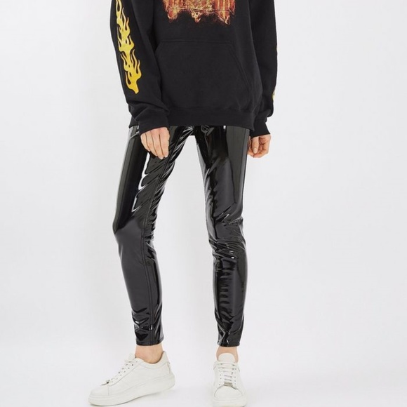 topshop vinyl jamie jeans